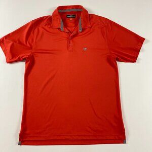 Loudmouth Polo Golf Shirt Mens XL Performance Orange Short Sleeve Loud Mouth